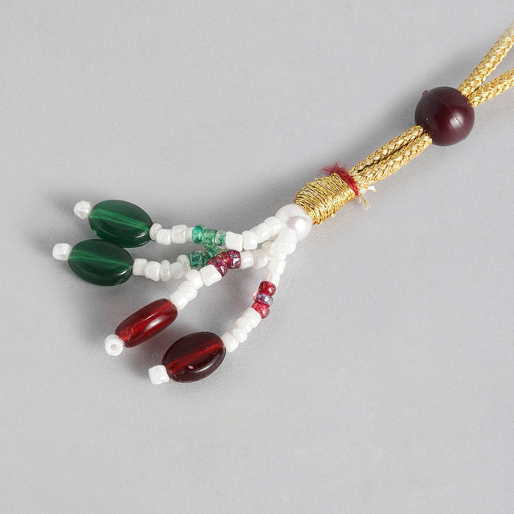 Kord Store Traditional Gold plated Ruby Necklace Set For Girls and Women