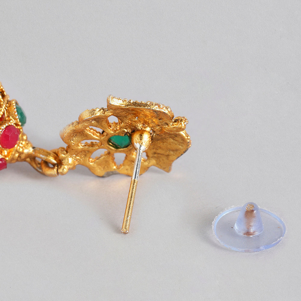 Kord Store Traditional Gold plated Ruby Necklace Set For Girls and Women