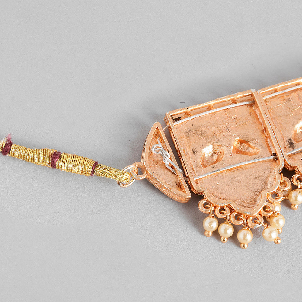 Kord Store Stylist Rose Gold Platted Beads Necklace Set For Girls and Women