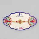 Kord Store Swastik Mark Mint Green And Ruby Minakari Thread Moti Gold Finish Rakhi Set Of 1 For Your Lovely Brother