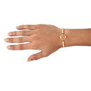 Kord Store Flower Design Mint Mina Ruby Stone Thread Moti Gold Finish Rakhi Set Of 1 For Brother