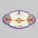 Kord Store 'Om' Design Mint Mina Ruby Stone Thread Moti Gold Finish Rakhi Set Of 1 For Brother