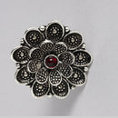 Kord Store Beautiful  Adjustable Silver Oxidised Plated Floral Finger Ring For Girls and Women