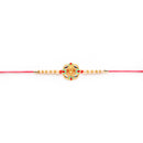 Kord Store 'Bro' Mark Mint Green Ruby Mina Thread Moti Gold Finish Rakhi Set Of 1 For Brother