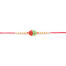 Kord Store 'Bro' Mark Mint Green Ruby Mina Thread Moti Gold Finish Rakhi Set Of 1 For Brother