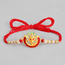 Kord Store 'Om And Ganeshji' Design Mint Green/Ruby Mina Multi Stone Rakhi Set Of 4 For Brother