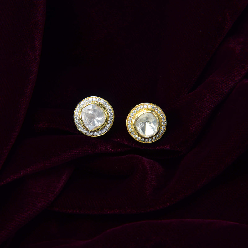 Nipura Kundan 925 Silver Akino Moissanite Earrings