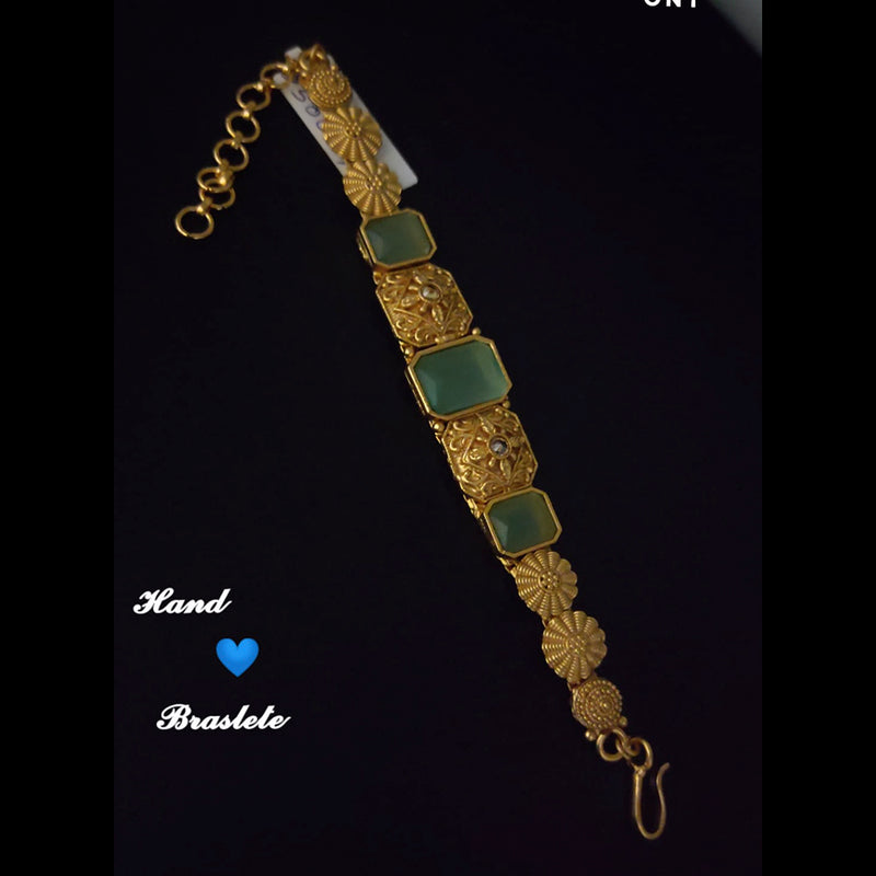 Lucentarts Jewellery Gold Plated Crystal Stone Bracelet