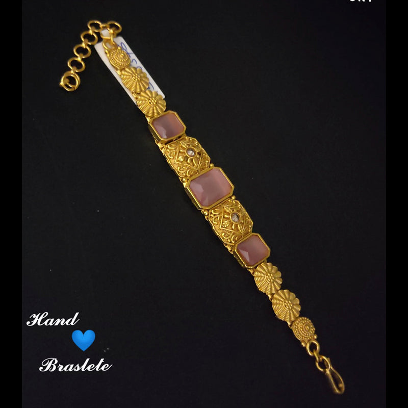 Lucentarts Jewellery Gold Plated Crystal Stone Bracelet