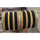 Lucentarts Jewellery  Thread And Kundan Stone Gold Plated Bangles Set