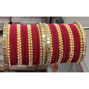 Lucentarts Jewellery  Thread And Kundan Stone Gold Plated Bangles Set