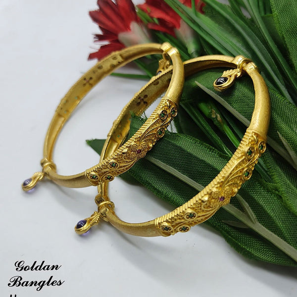 Lucentarts Jewellery Gold Plated Austrian Stone Bangles Set