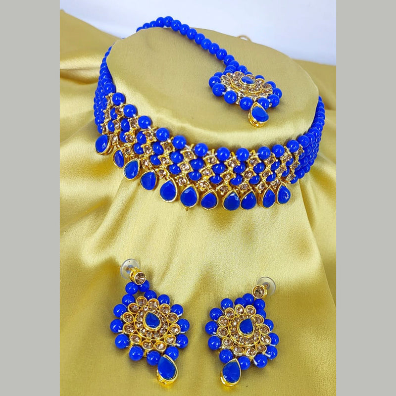 Lucentarts Jewellery Austrian Stone And Beads Choker Necklace Set