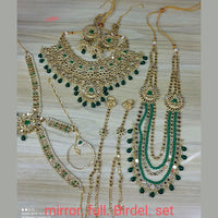 Lucentarts Jewellery Gold Plated Mirror Bridal Set