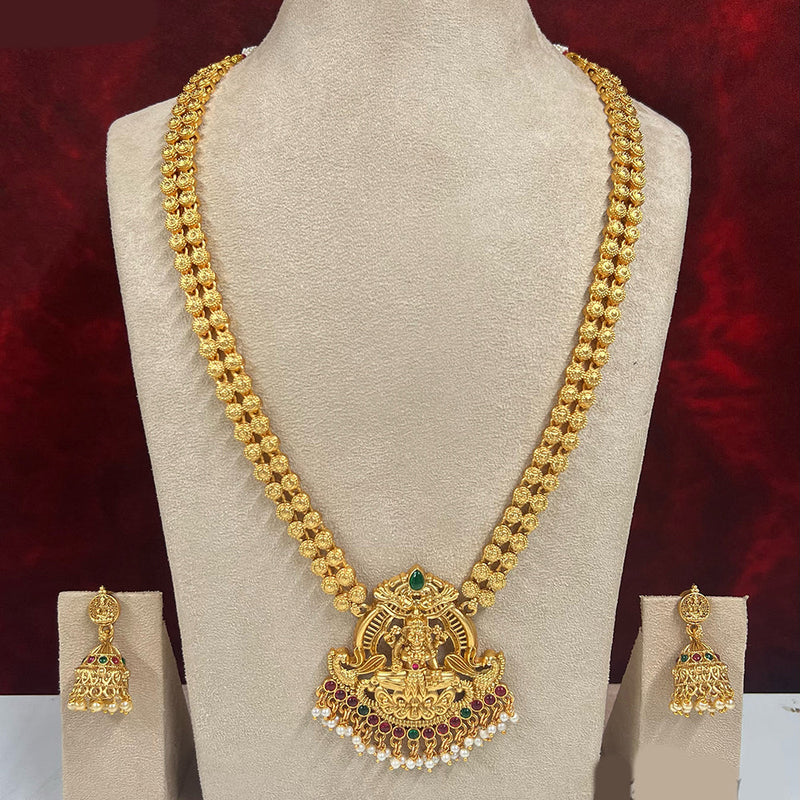 Diksha Collection Gold Plated Pota Stone Necklace Set