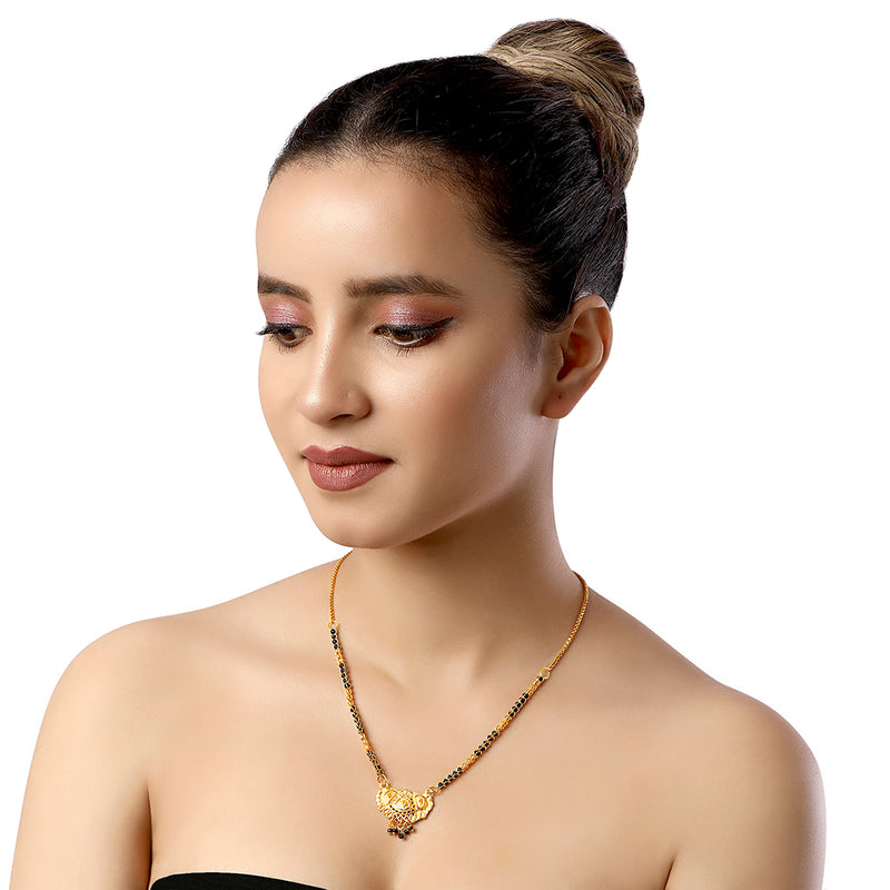 Shrishti Fashion Pretty Traditional Gold Plated Mangalsutra For Women