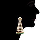 Etnico Traditional Gold Plated Handcrafted Stone Studded & Pearl Necklace Set with Earrings & Maang Tikka for Women (M4111G)