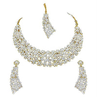 Etnico Gold Plated Traditional Diamond Necklace Set for Women/Girls (M4126W)