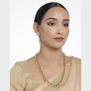 Etnico 18K Gold Plated Traditional South Indian Stylish Long Necklace With Earrings For Women & Girls (MC042RG)