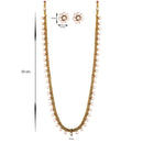 Etnico 18K Gold Plated Traditional South Indian Stylish Long Necklace With Earrings For Women & Girls (MC042W)