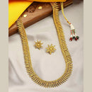 Etnico 18K Gold Plated Traditional South Indian Stylish Golden Leaf work Necklace With Earrings For Women & Girls (MC043)