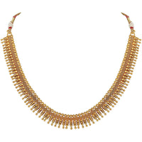 Etnico 18K Gold Plated Traditional South Indian Stylish Golden Necklace With Earrings For Women & Girls (Short Necklace)