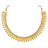Etnico 18K Gold Plated Traditional South Indian Stylish Coin Necklace With Earrings For Women & Girls (MC061FL)