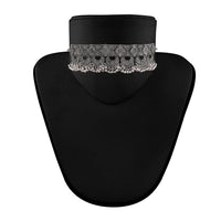 Etnico Oxidised German Silver Plated Afghani Choker Necklace Jewellery Set for Women (MC065)