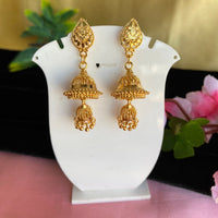 Mahavir Gold Plated Jhumkis Earrings