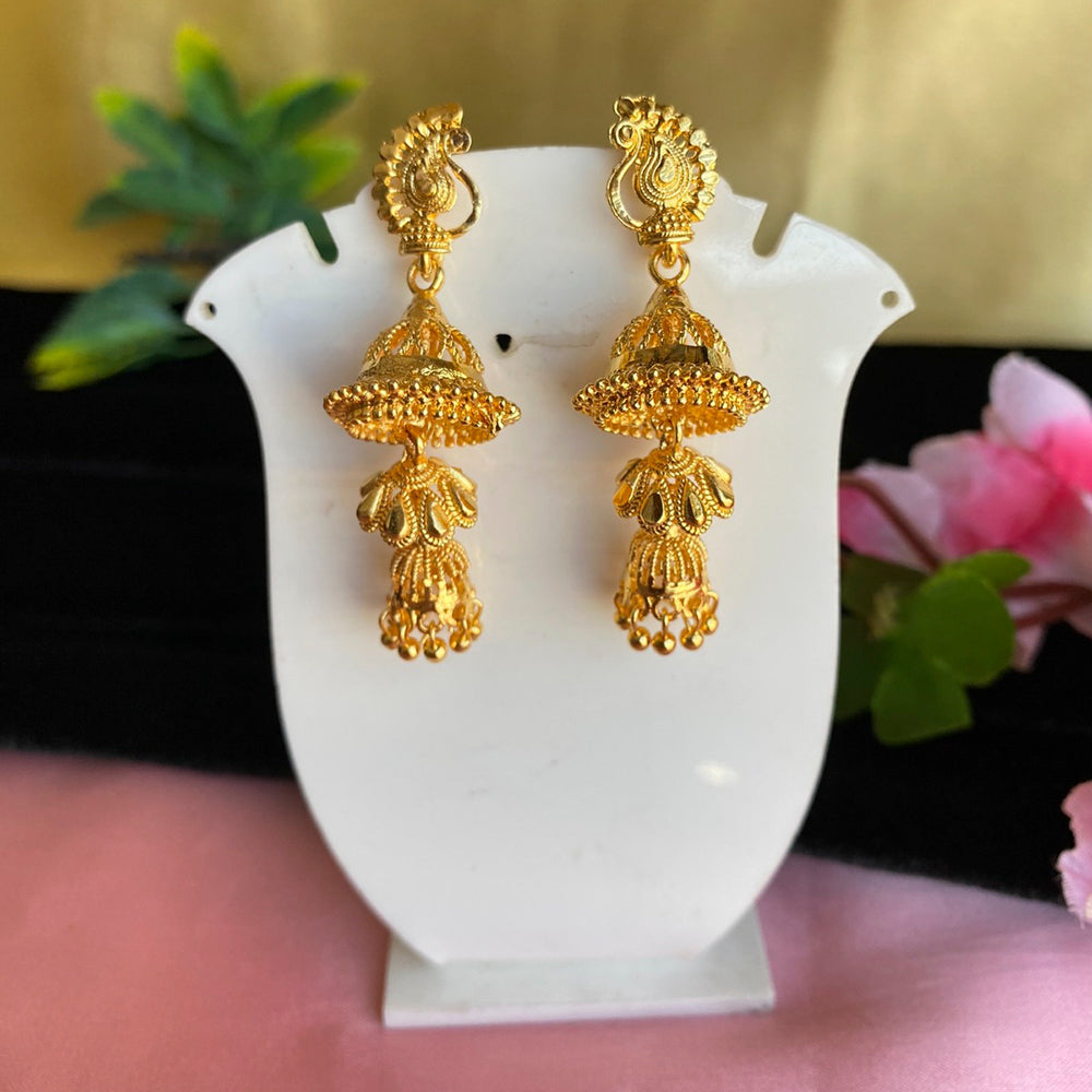 Mahavir Gold Plated Jhumkis Earrings