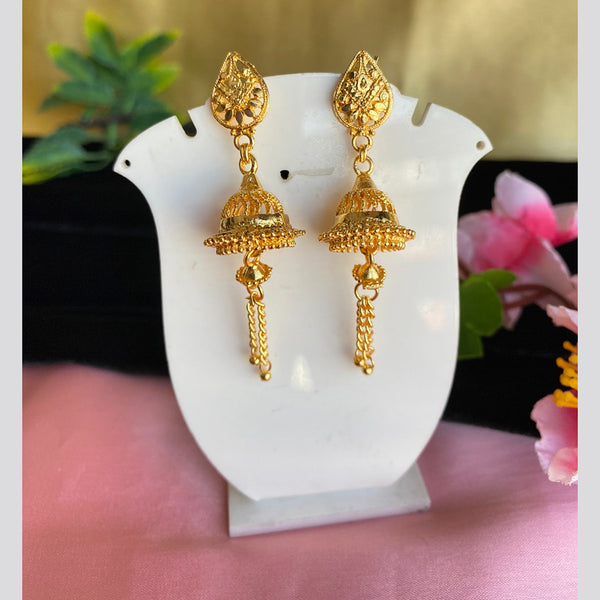 Mahavir Gold Plated Jhumkis Earrings