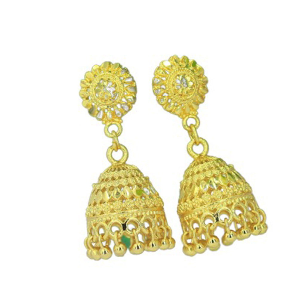 Mahavir Gold Plated Beads Jhumki Earrings