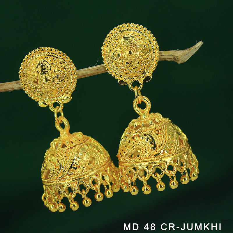 Mahavir Dye Gold Jhumki Earrings