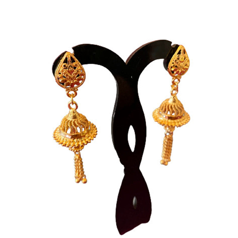 Mahavir Gold Plated Beads Jhumki Earrings