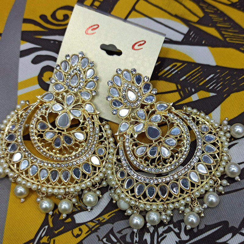 Manisha Jewellery Mirror Floral Chandbali Dangler Earrings-MEAR244