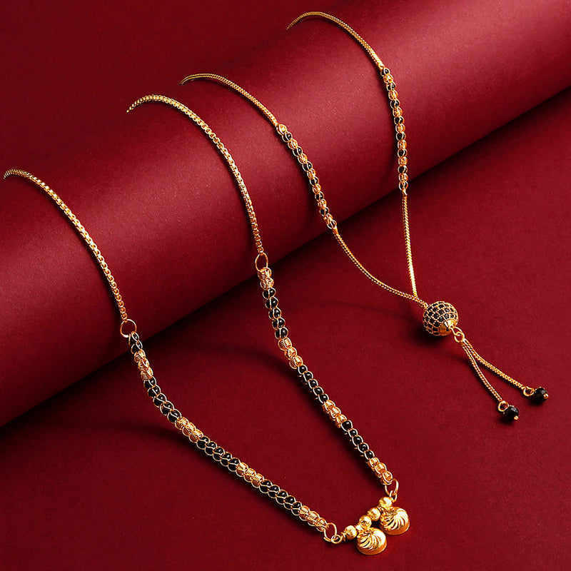 Shrishti Fashion Creative Gold Plated Set Of 2 Mangalsutra Combo For Women