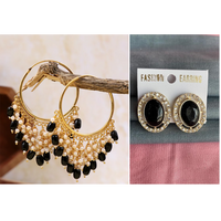 Mahavir Gold Plated Stud & Dangler Earrings Combo