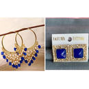Mahavir Gold Plated Stud & Dangler Earrings Combo