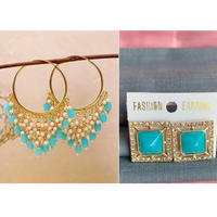 Mahavir Gold Plated Stud & Dangler Earrings Combo