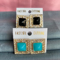 Mahavir Gold Plated Stud Earrings Combo