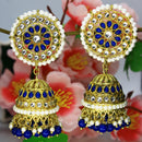 Mahavir Gold Plated Kundan And Pearl Designer Jhumki Earrings