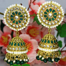 Mahavir Gold Plated Kundan And Pearl Designer Jhumki Earrings