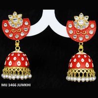 Mahavir Gold Plated Meenakari And Kundan Designer Jhumki Earrings