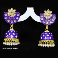 Mahavir Gold Plated Meenakari And Kundan Designer Jhumki Earrings