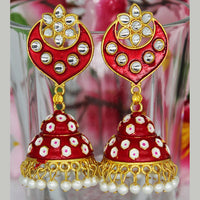 Mahavir Gold Plated Meenakari And Kundan Designer Jhumki Earrings