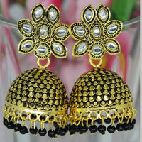 Mahavir Gold Plated Meenakari And Kundan Designer Jhumki Earrings