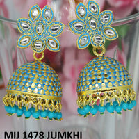 Mahavir Gold Plated Meenakari And Kundan Designer Jhumki Earrings