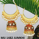 Mahavir Gold Plated Meenakari And Beads Designer Jhumki Earrings