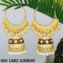 Mahavir Gold Plated Meenakari And Beads Designer Jhumki Earrings