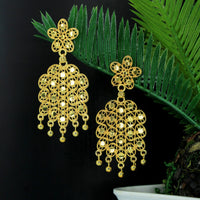 Mahavir Forming Gold Plated Dangler Earrings